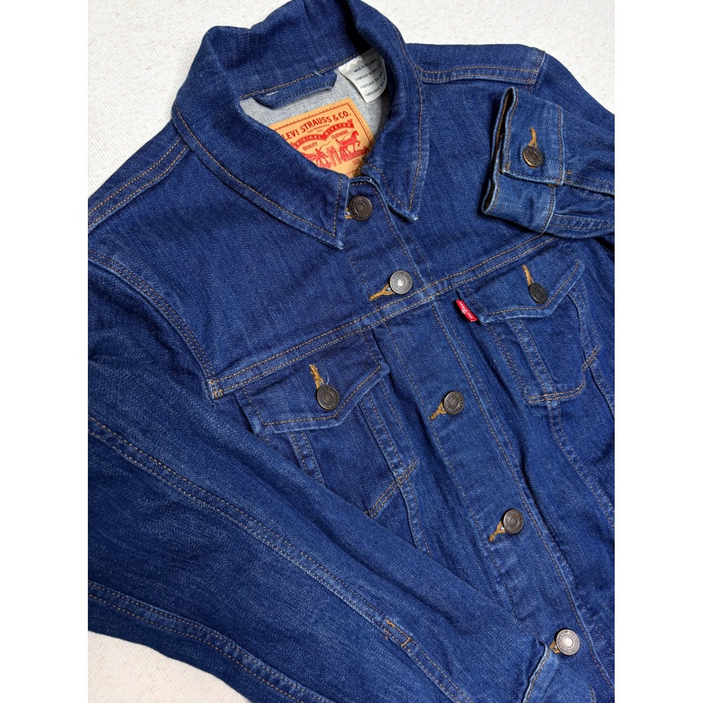 Levis Womens Original Trucker Denim Jacket Dark Wash Blue 70240-0091 Size M